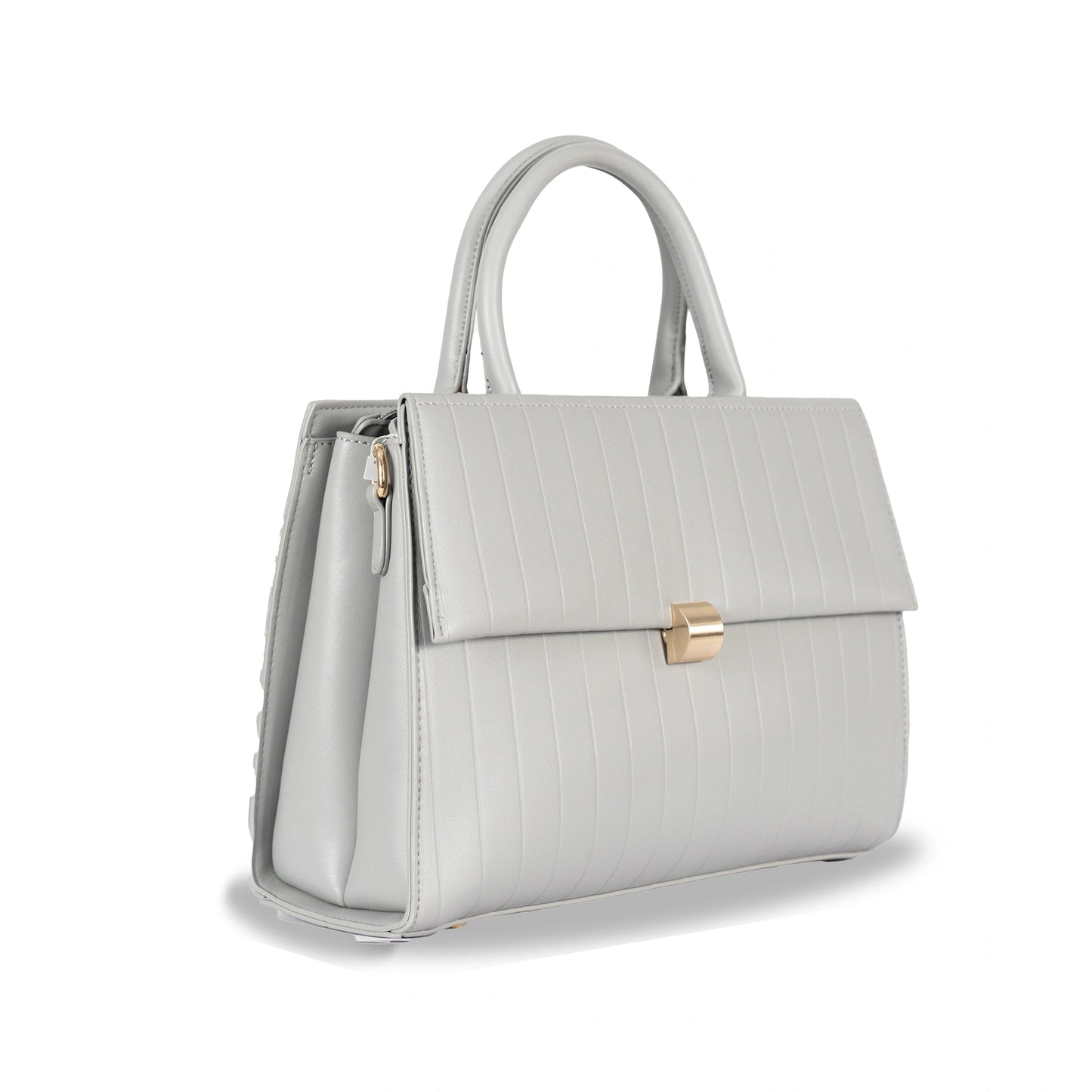 Dual-Use Faux Leather Bag β Vertical Stitch Design & Gold Hardware