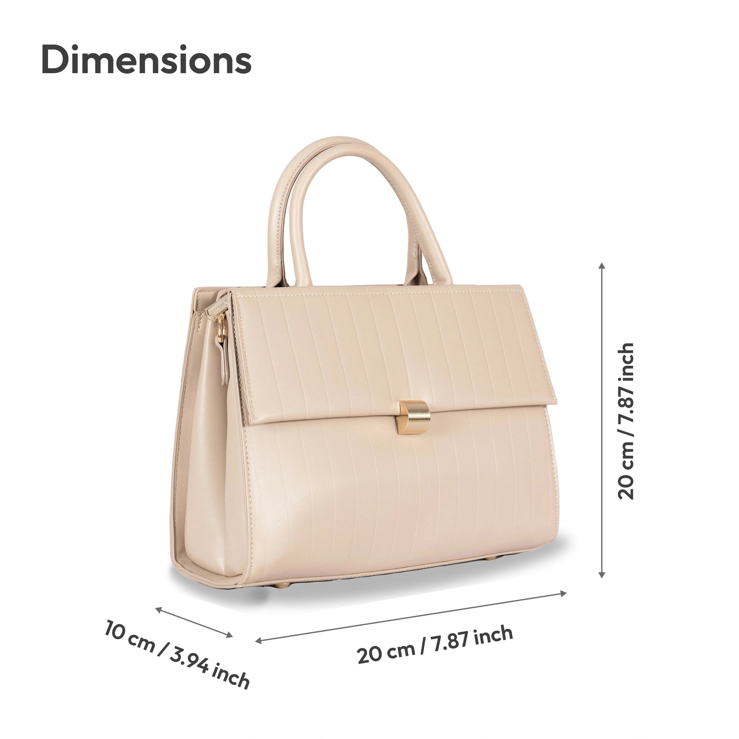 Dual-Use Faux Leather Bag β Vertical Stitch Design & Gold Hardware