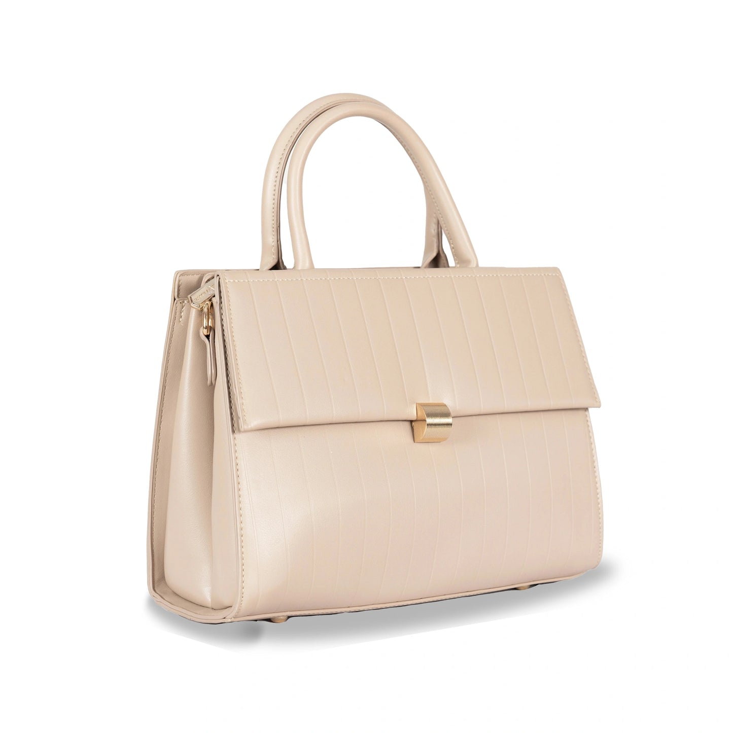 Dual-Use Faux Leather Bag β Vertical Stitch Design & Gold Hardware