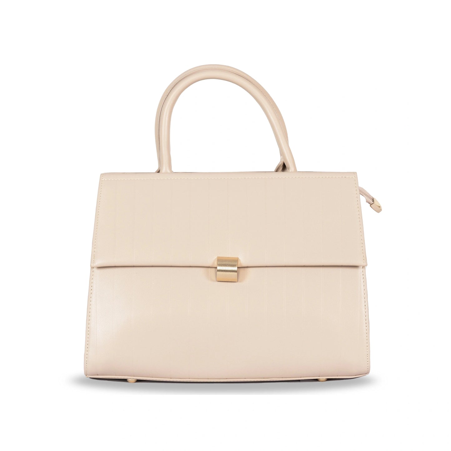 Dual-Use Faux Leather Bag β Vertical Stitch Design & Gold Hardware