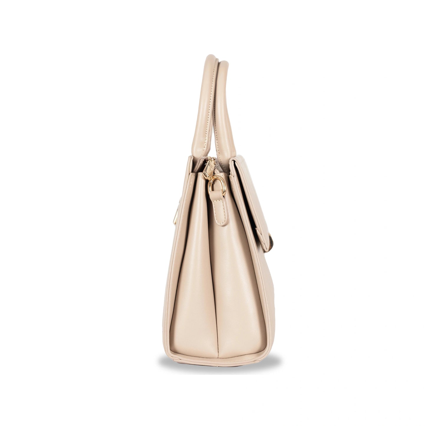 Dual-Use Faux Leather Bag β Vertical Stitch Design & Gold Hardware
