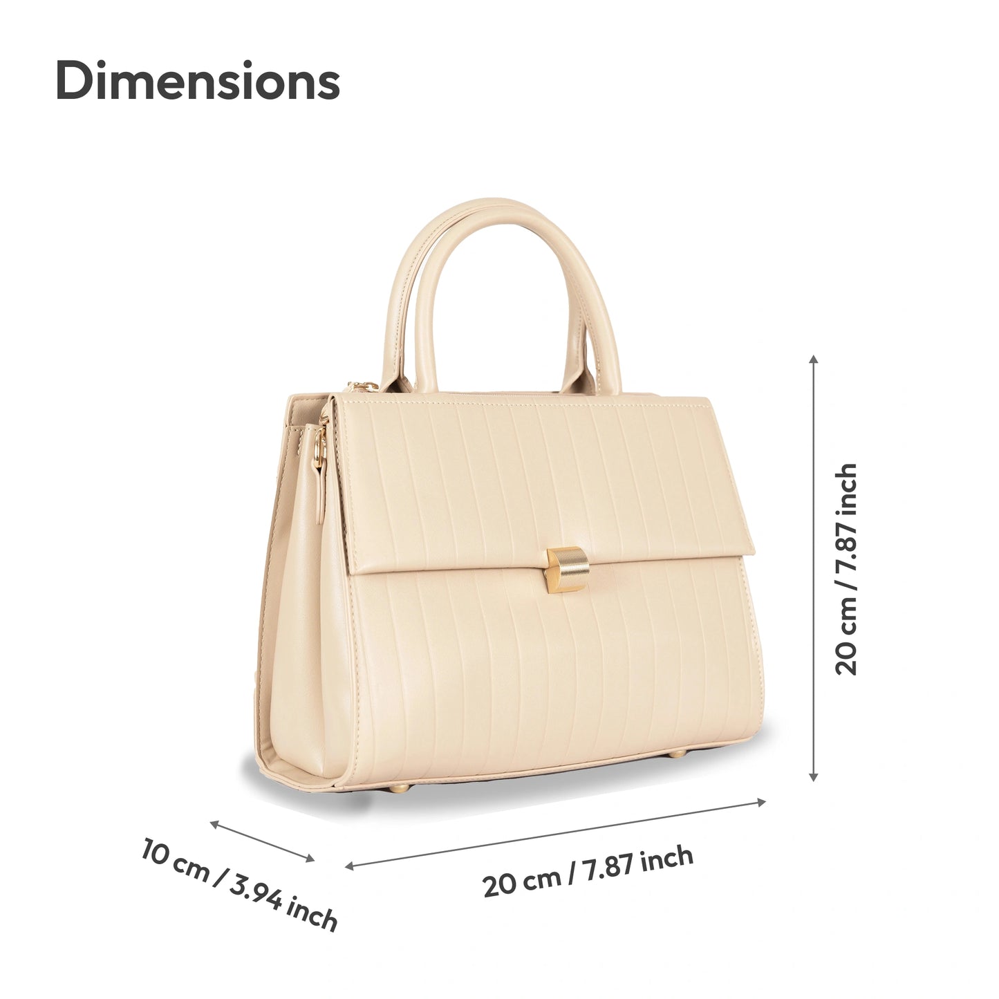 Dual-Use Faux Leather Bag β Vertical Stitch Design & Gold Hardware