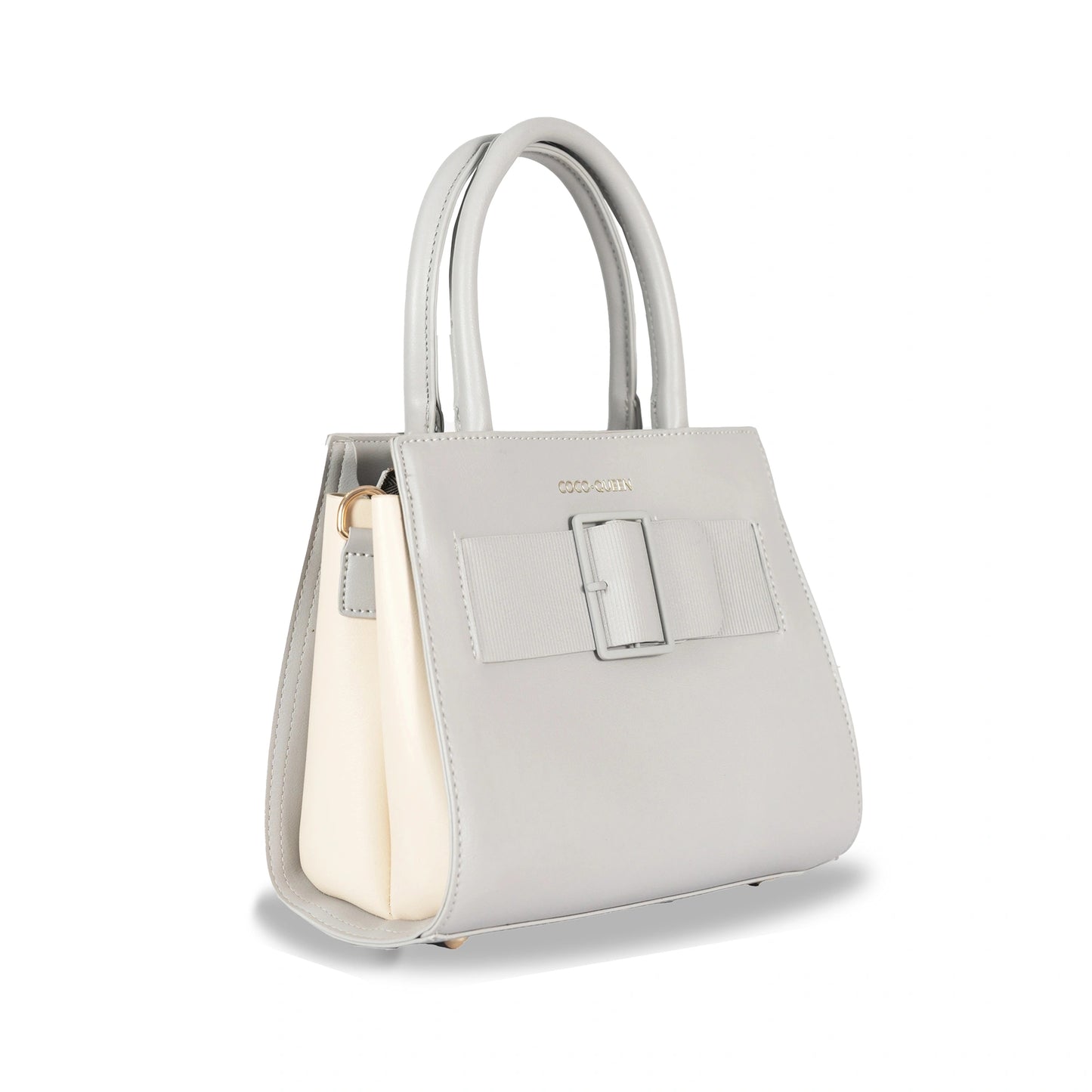 Elegant Foam-Finish Faux Leather Hand & Sling Bag with Scarf Accent & Gold Detailing
