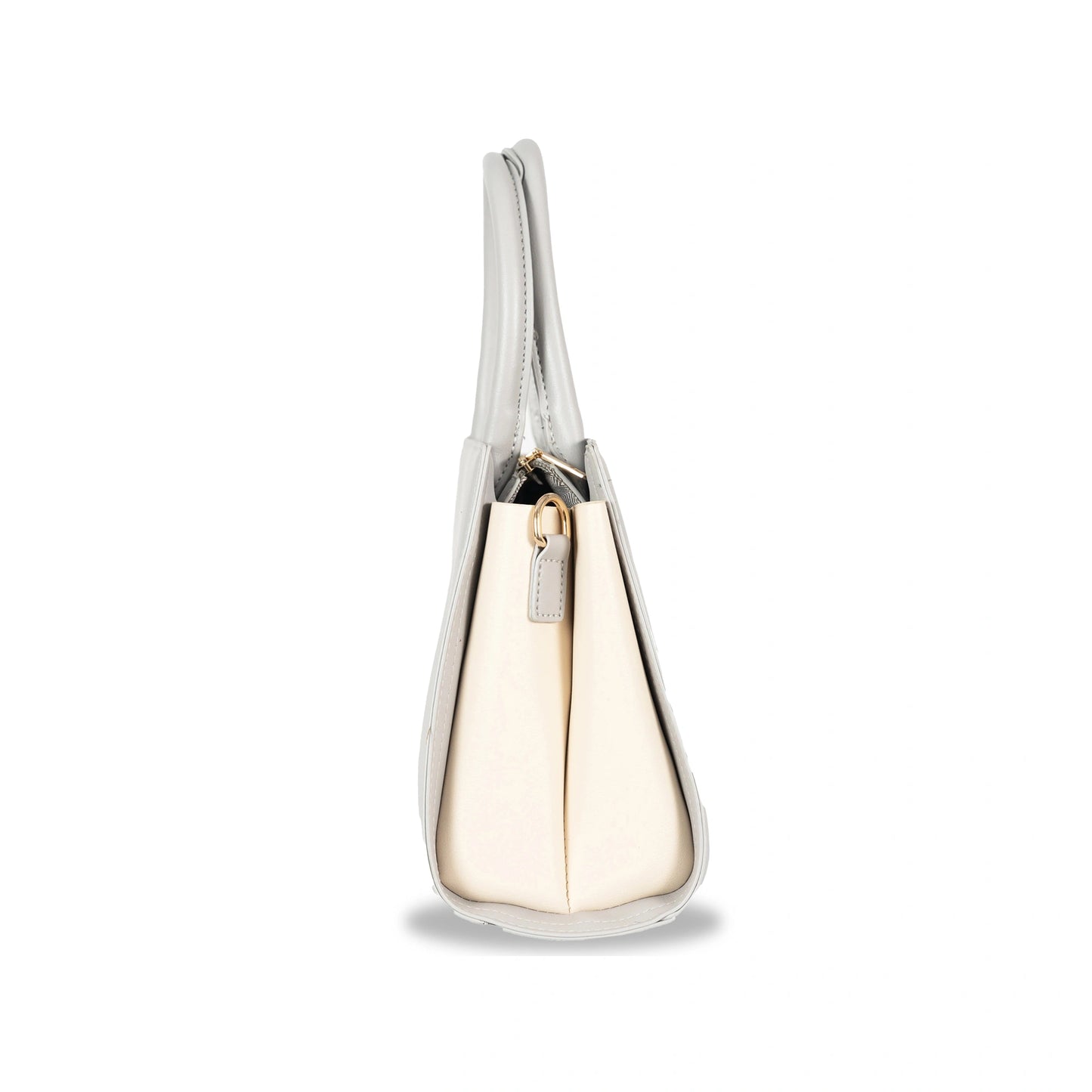 Elegant Foam-Finish Faux Leather Hand & Sling Bag with Scarf Accent & Gold Detailing