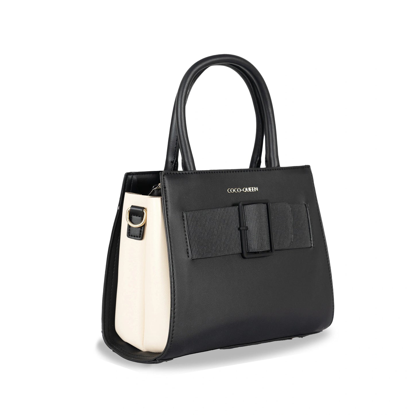 Elegant Foam-Finish Faux Leather Hand & Sling Bag with Scarf Accent & Gold Detailing