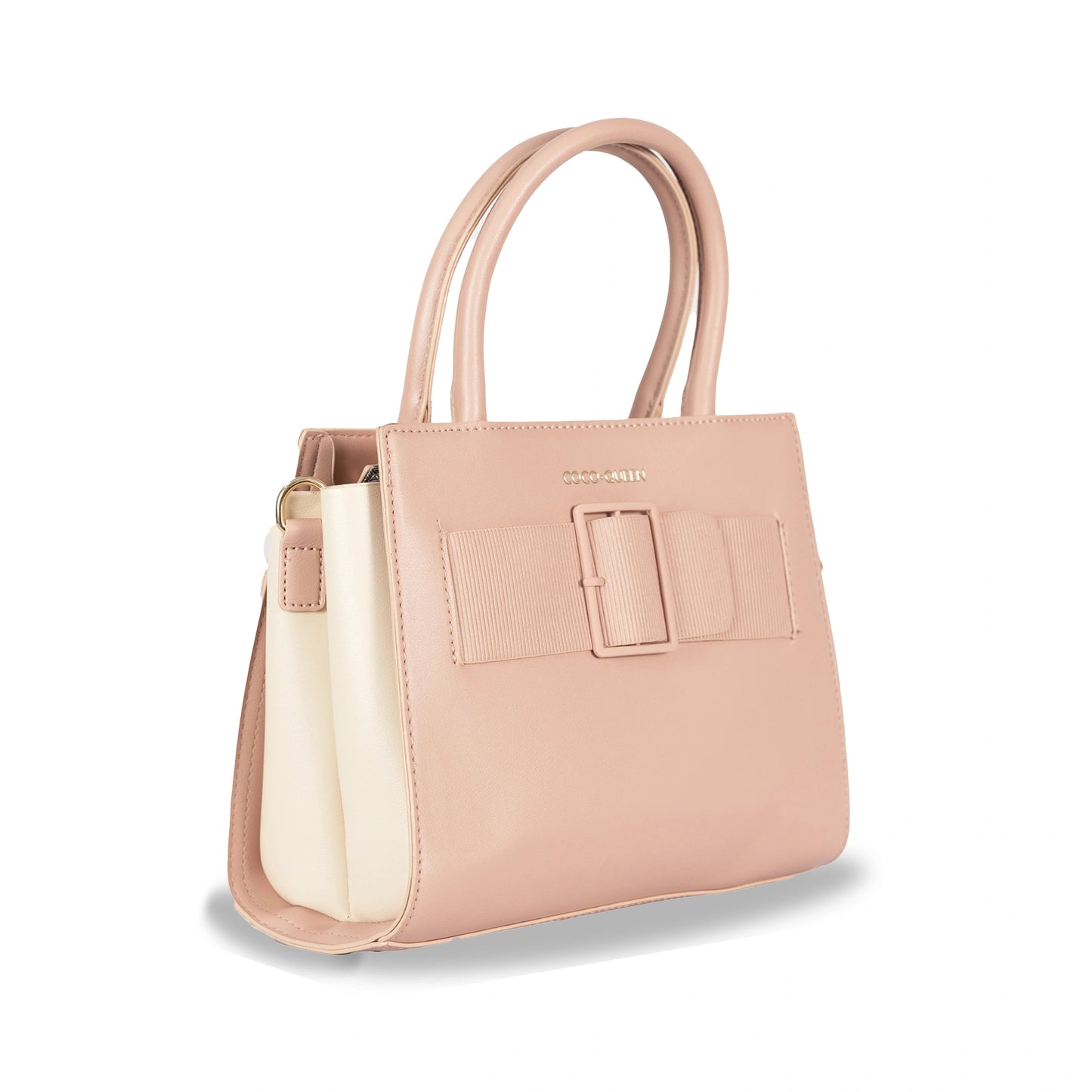 Elegant Foam-Finish Faux Leather Hand & Sling Bag with Scarf Accent & Gold Detailing