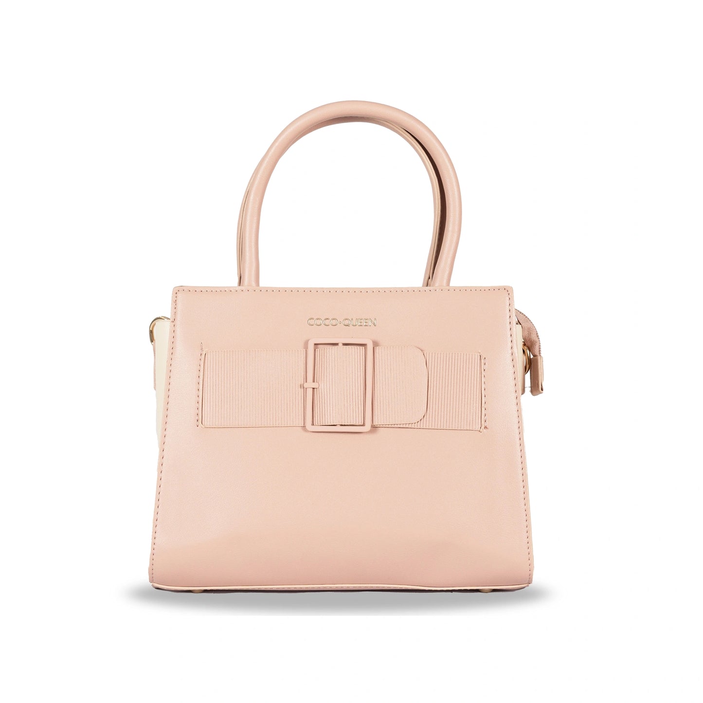 Elegant Foam-Finish Faux Leather Hand & Sling Bag with Scarf Accent & Gold Detailing