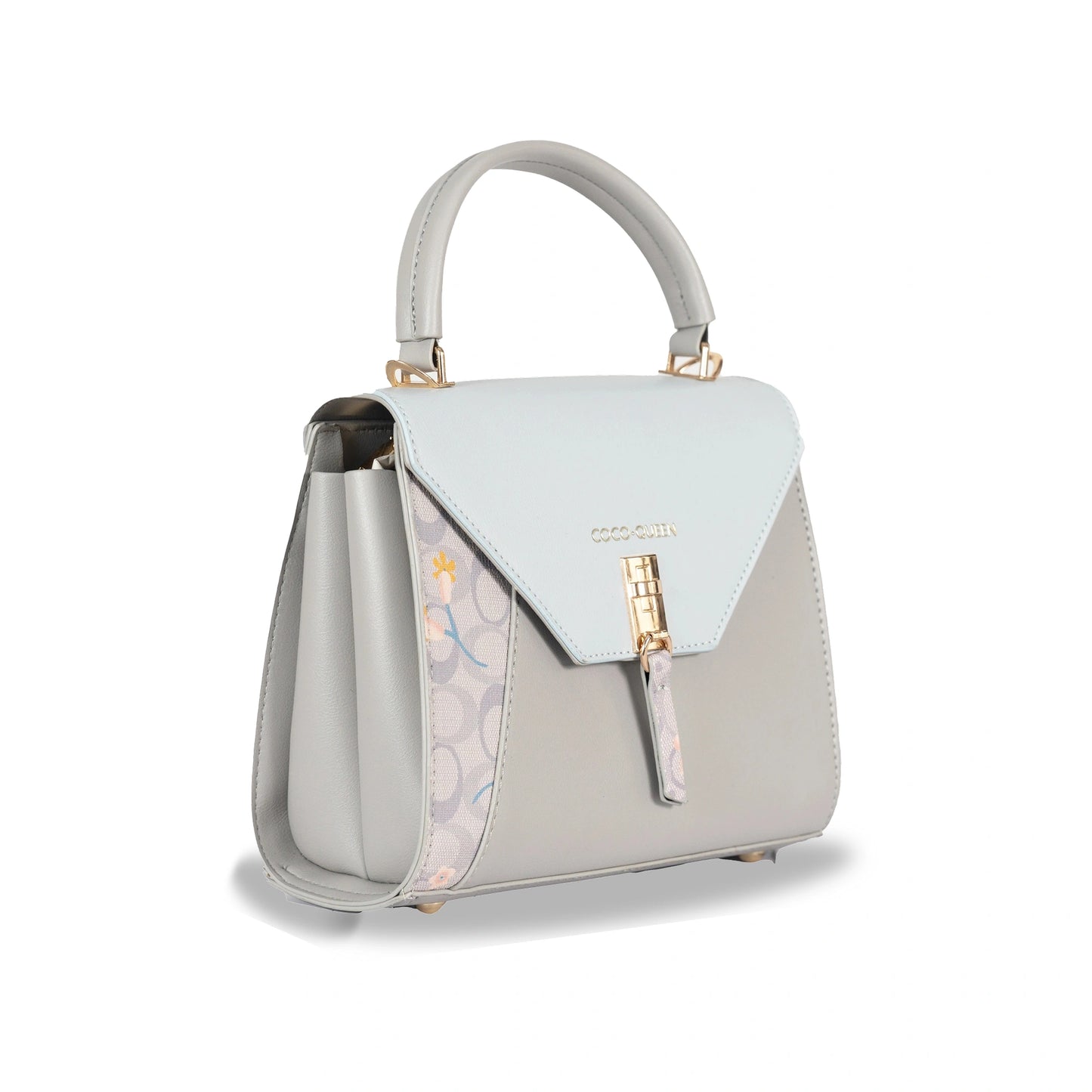 Coco Queen Classy Dual-Use Faux Leather Hand & Sling Bag β Printed Pattern, Tassel & Gold Accents