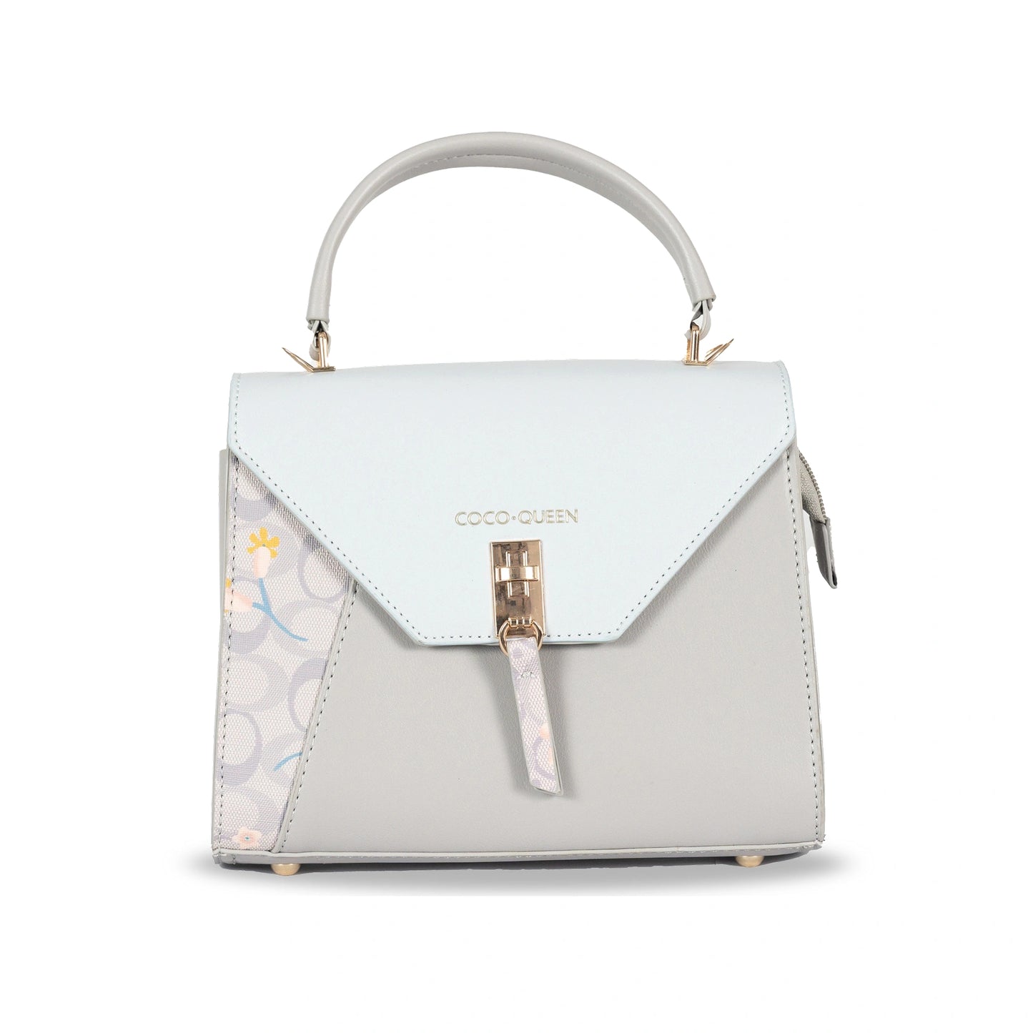 Coco Queen Classy Dual-Use Faux Leather Hand & Sling Bag β Printed Pattern, Tassel & Gold Accents