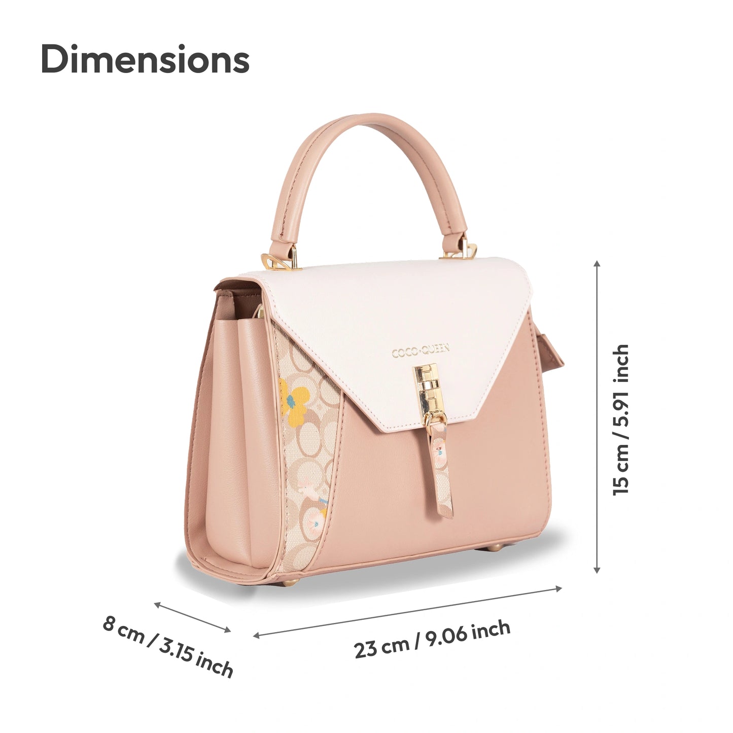 Coco Queen Classy Dual-Use Faux Leather Hand & Sling Bag β Printed Pattern, Tassel & Gold Accents