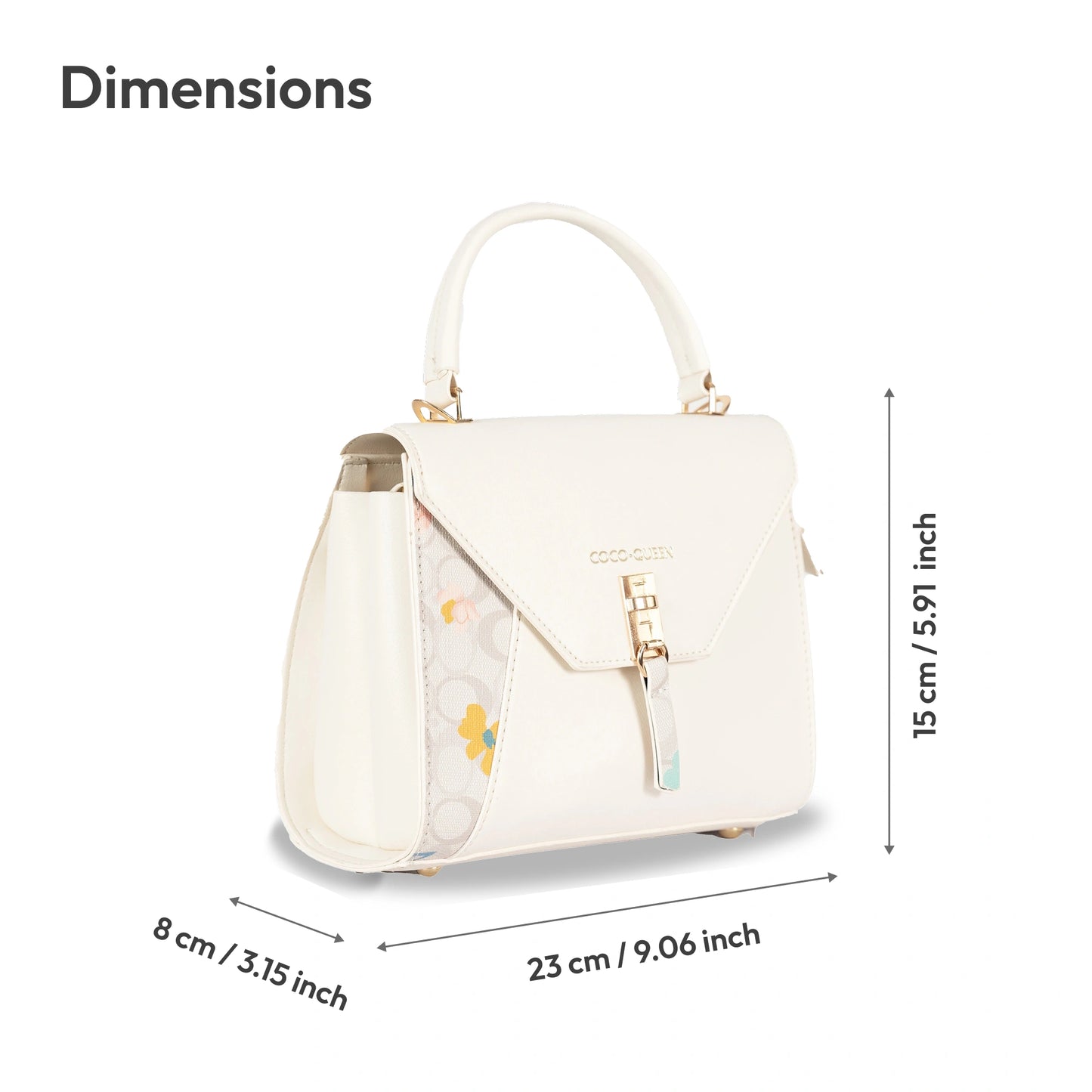 Coco Queen Classy Dual-Use Faux Leather Hand & Sling Bag β Printed Pattern, Tassel & Gold Accents