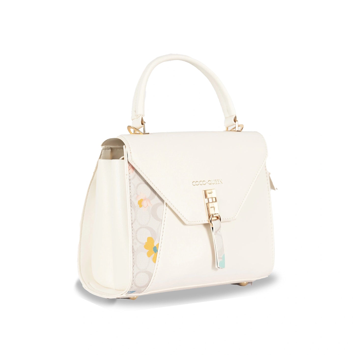Coco Queen Classy Dual-Use Faux Leather Hand & Sling Bag β Printed Pattern, Tassel & Gold Accents