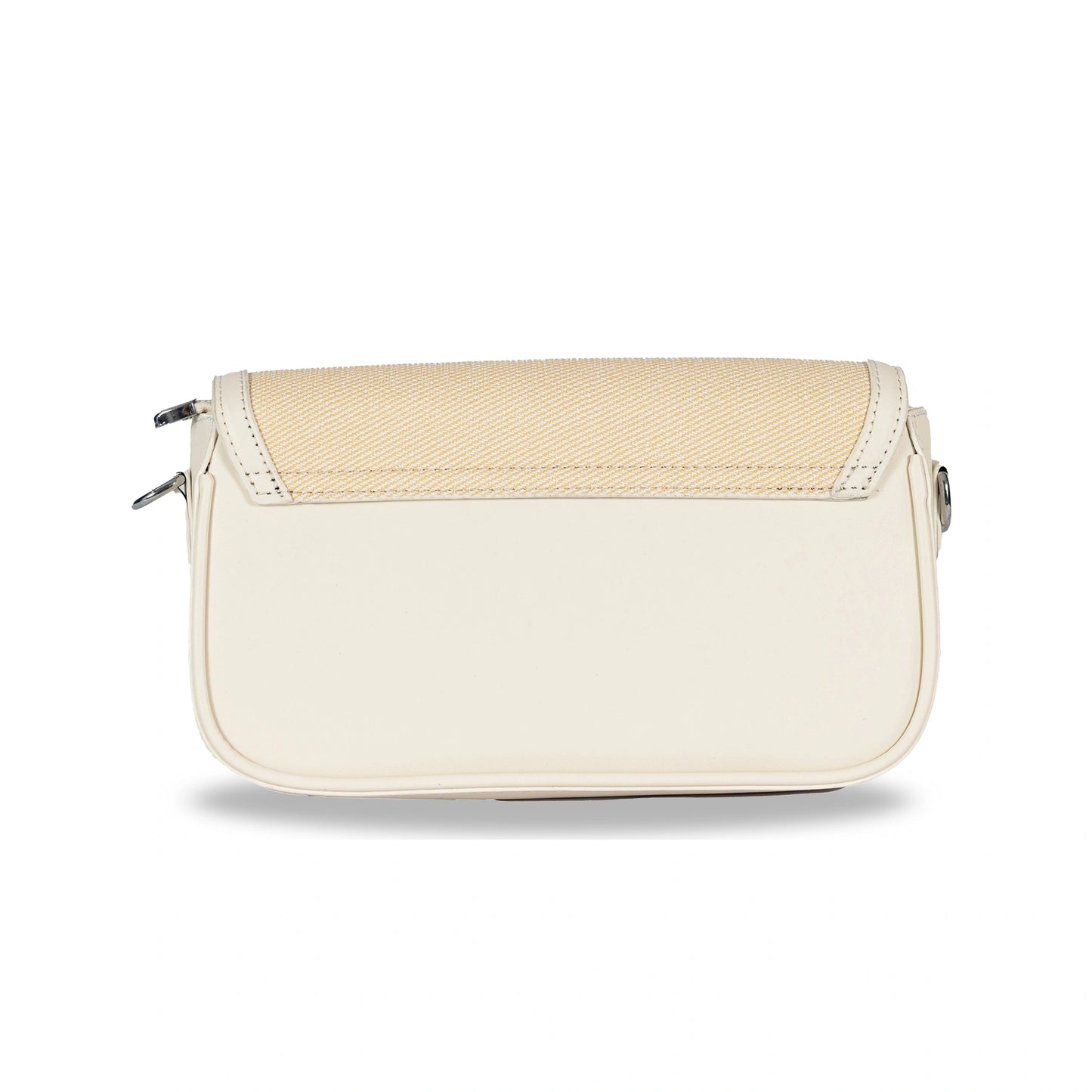 Fashion Convertible Sling & Handbag β Sleek Faux Leather with Fabric Texture & Silver Hardware
