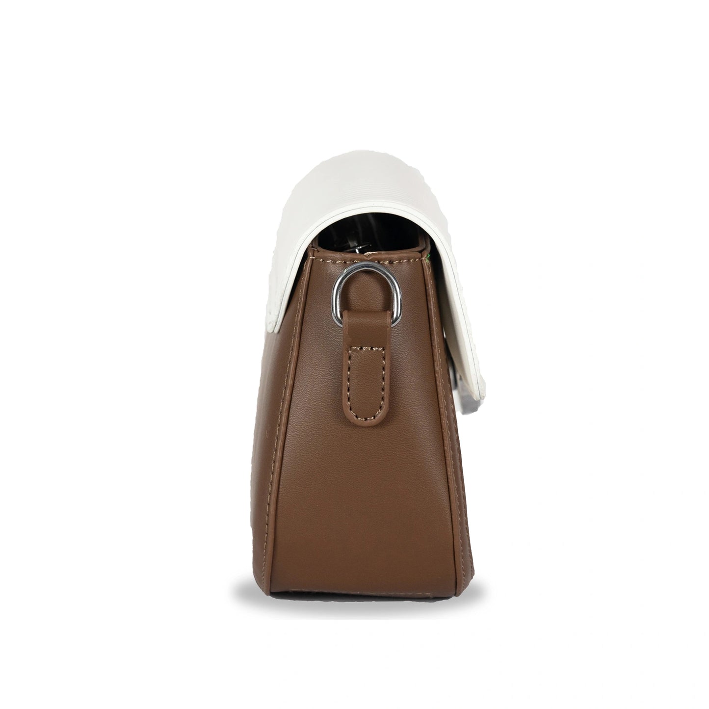 MIN Sleek Faux Leather Sling & Hand Bag β Lined Texture, Silver Accents, Magnetic Closure