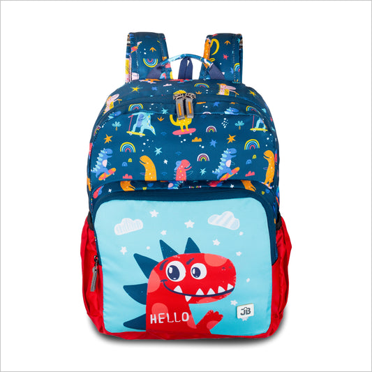 Dino Discovery School Bag - 15 Inches (Red & Blue)