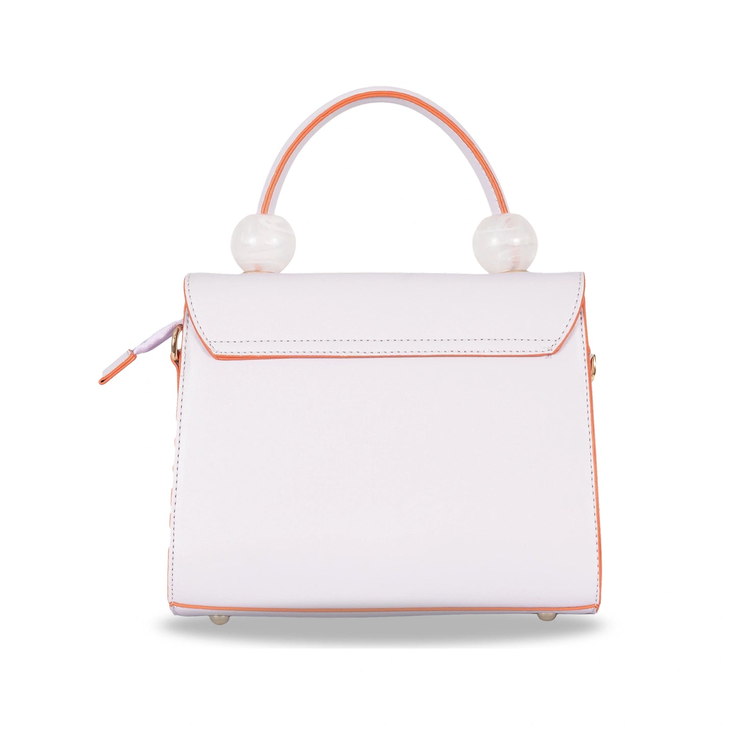 Coco-Queen Dual-Style Faux Leather Bag β Handbag & Sling with Beaded Handle & Line Texture