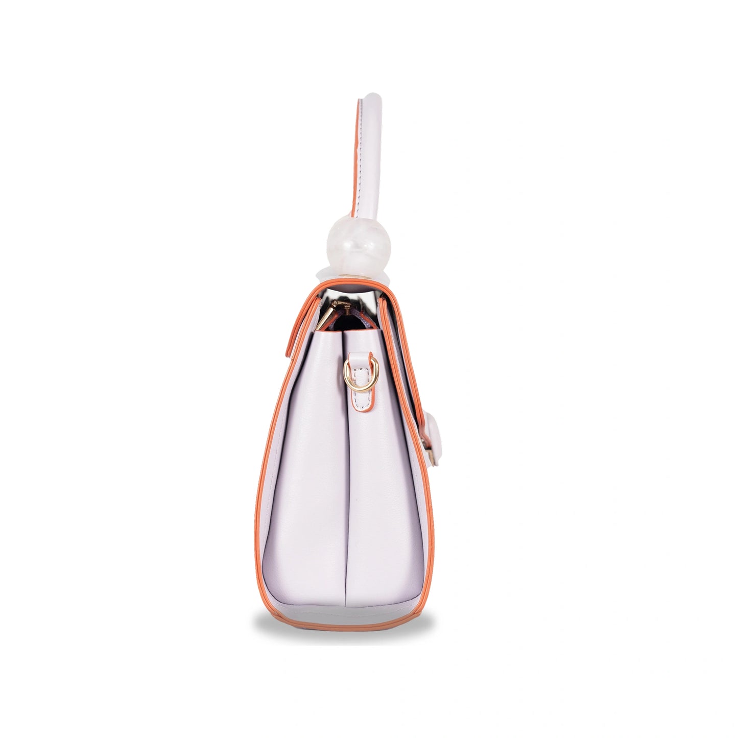 Coco-Queen Dual-Style Faux Leather Bag β Handbag & Sling with Beaded Handle & Line Texture