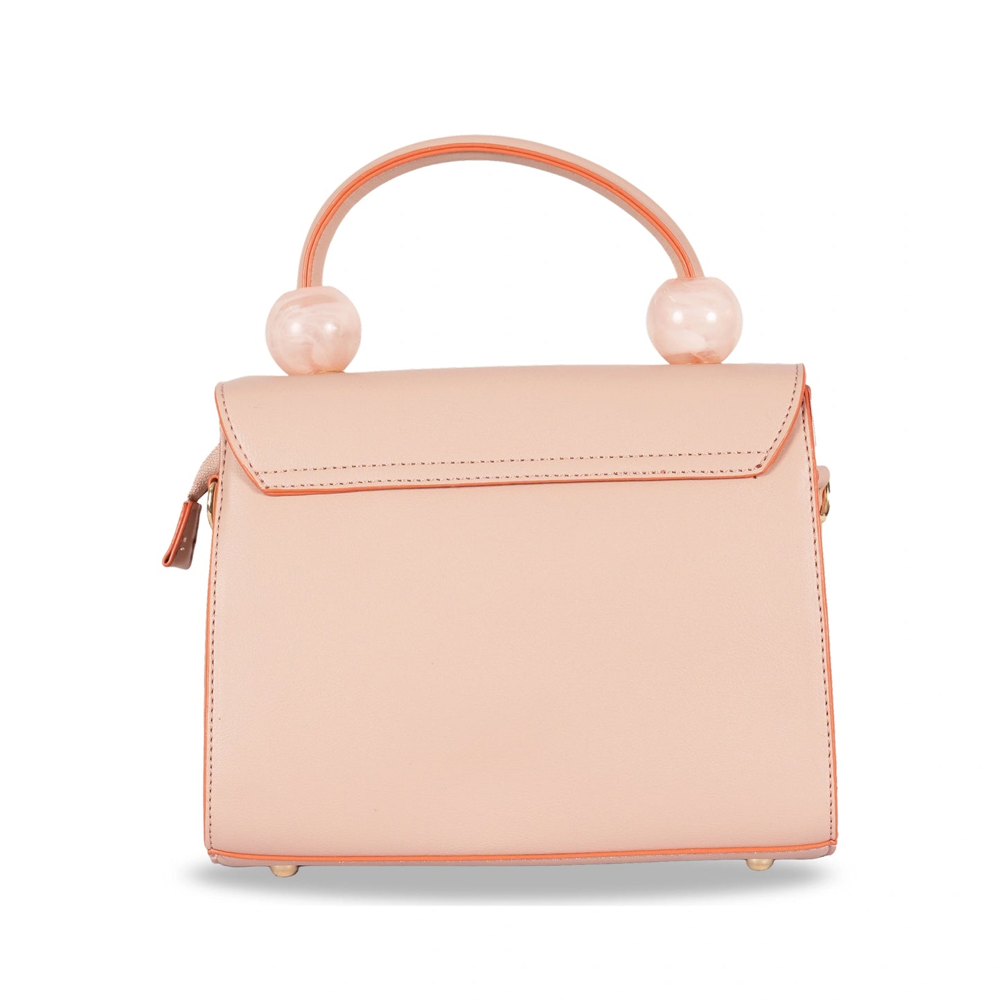 Coco-Queen Dual-Style Faux Leather Bag β Handbag & Sling with Beaded Handle & Line Texture