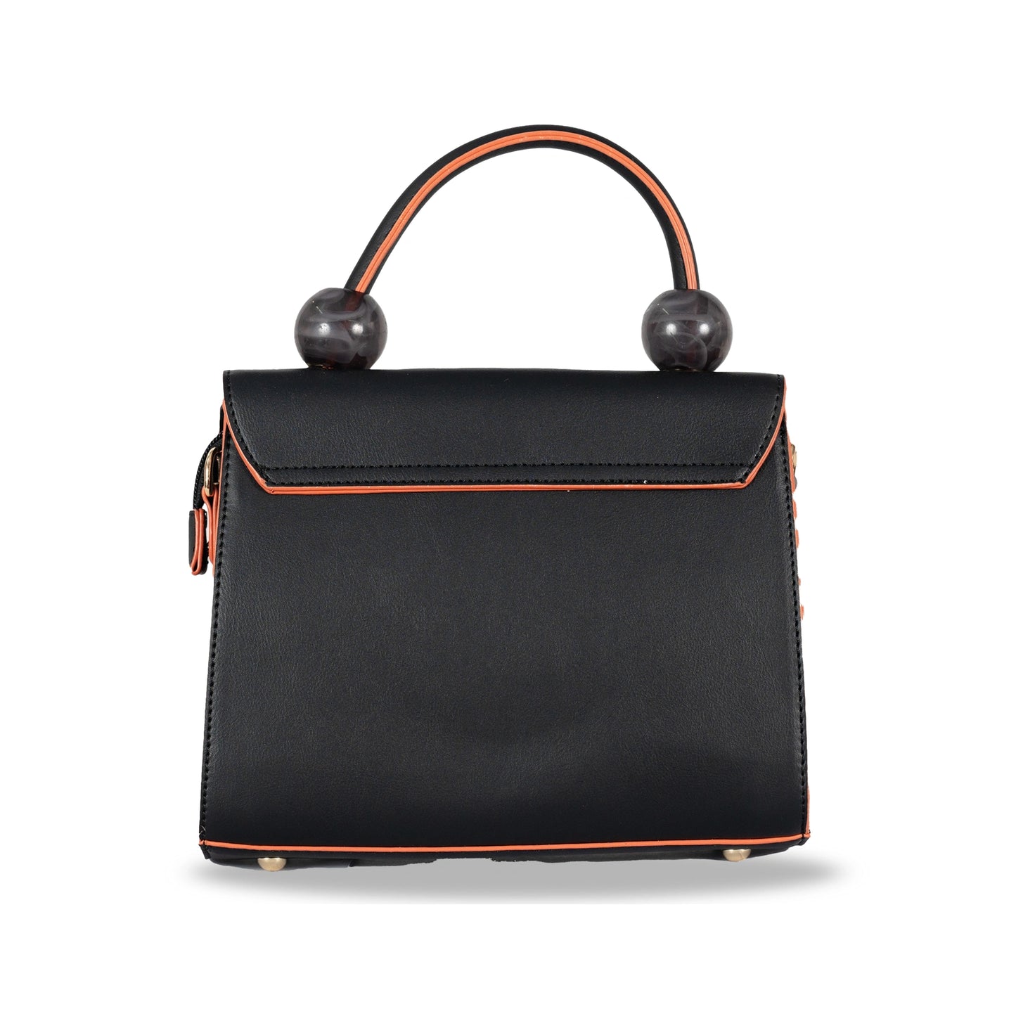 Coco-Queen Dual-Style Faux Leather Bag β Handbag & Sling with Beaded Handle & Line Texture