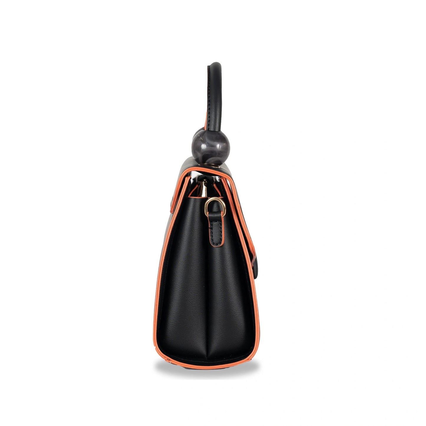 Coco-Queen Dual-Style Faux Leather Bag β Handbag & Sling with Beaded Handle & Line Texture