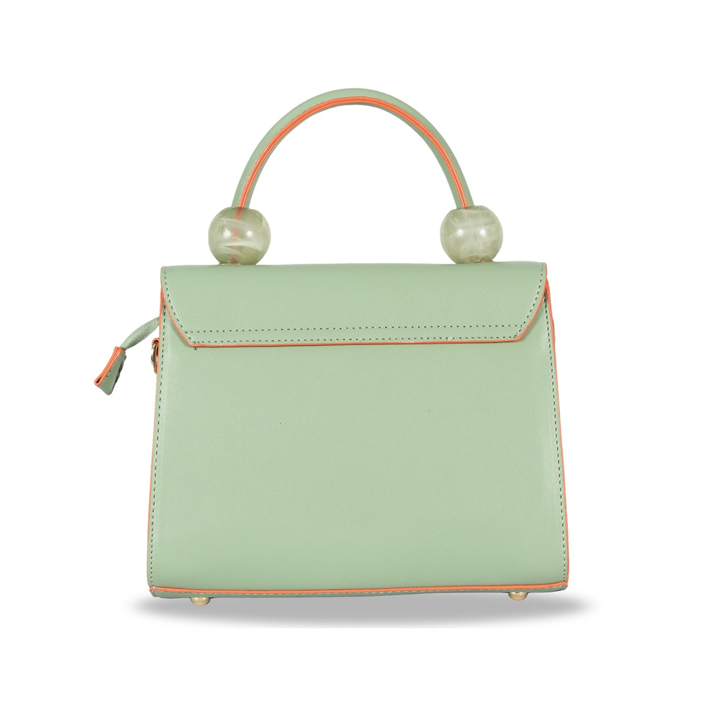 Coco-Queen Dual-Style Faux Leather Bag β Handbag & Sling with Beaded Handle & Line Texture