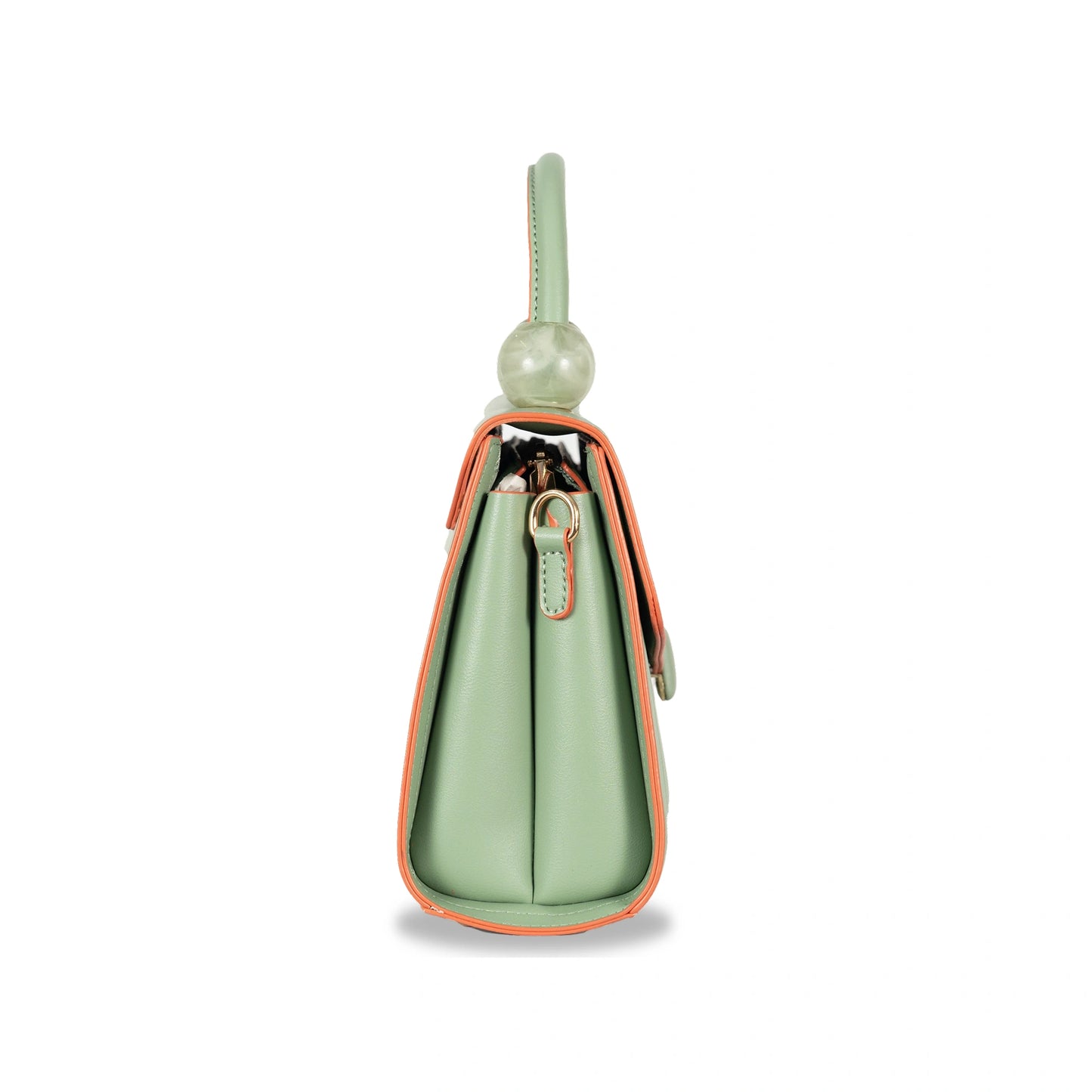 Coco-Queen Dual-Style Faux Leather Bag β Handbag & Sling with Beaded Handle & Line Texture