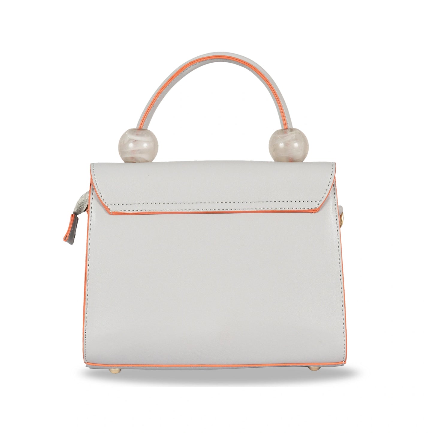 Coco-Queen Dual-Style Faux Leather Bag β Handbag & Sling with Beaded Handle & Line Texture
