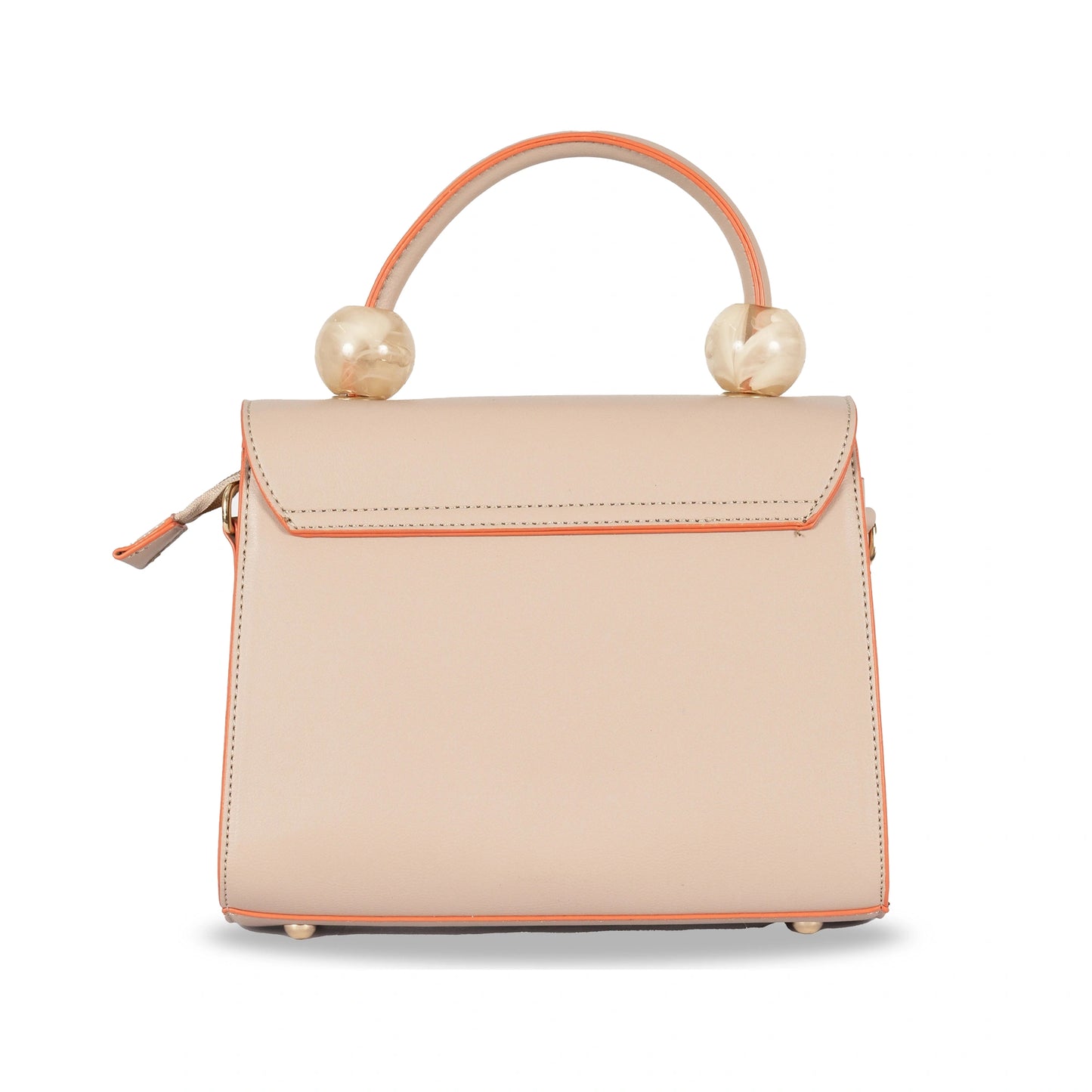 Coco-Queen Dual-Style Faux Leather Bag β Handbag & Sling with Beaded Handle & Line Texture