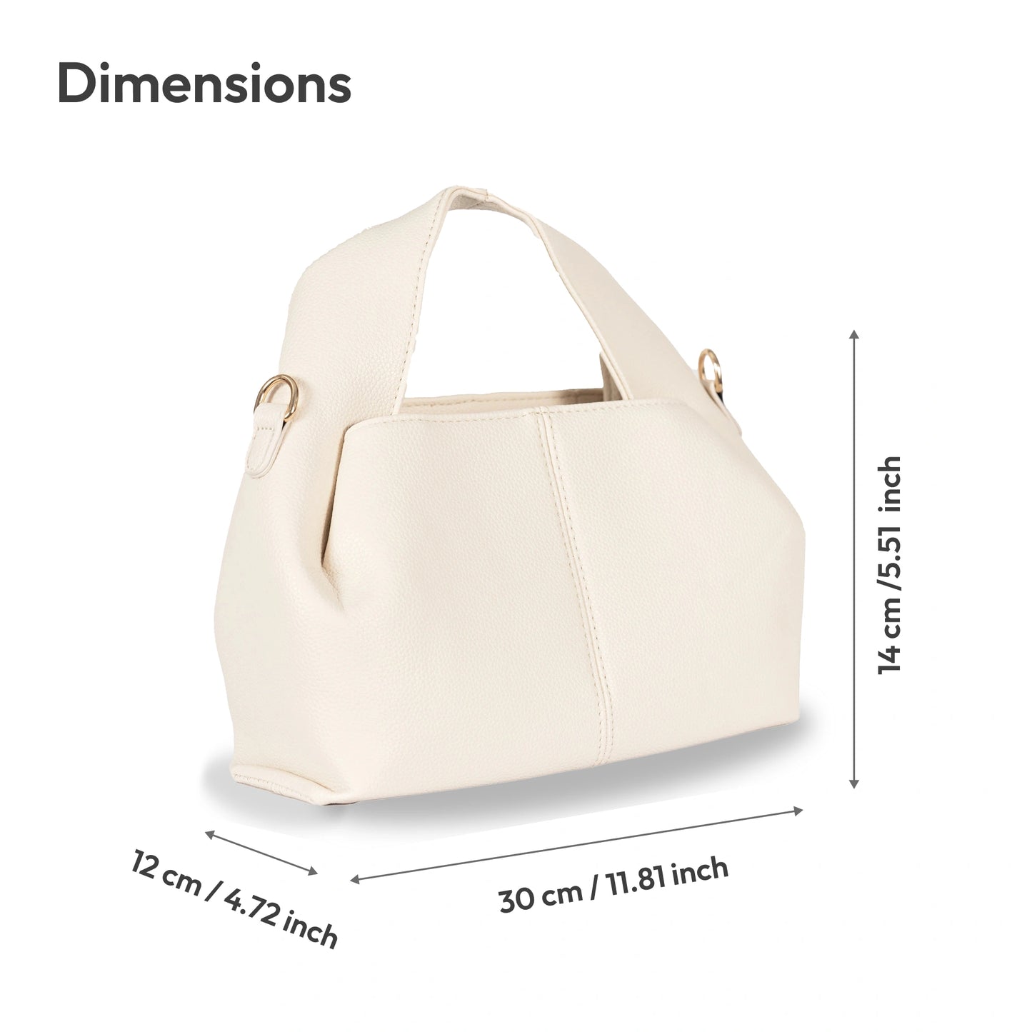 Unique Silhouette Faux Leather 2-in-1 Bag β Gold Accent Sling & Hand Carry