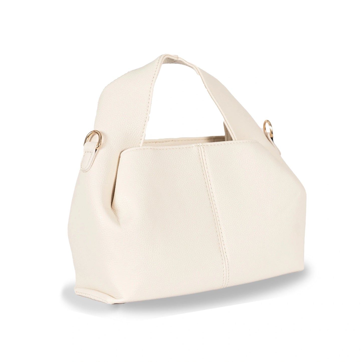 Unique Silhouette Faux Leather 2-in-1 Bag β Gold Accent Sling & Hand Carry