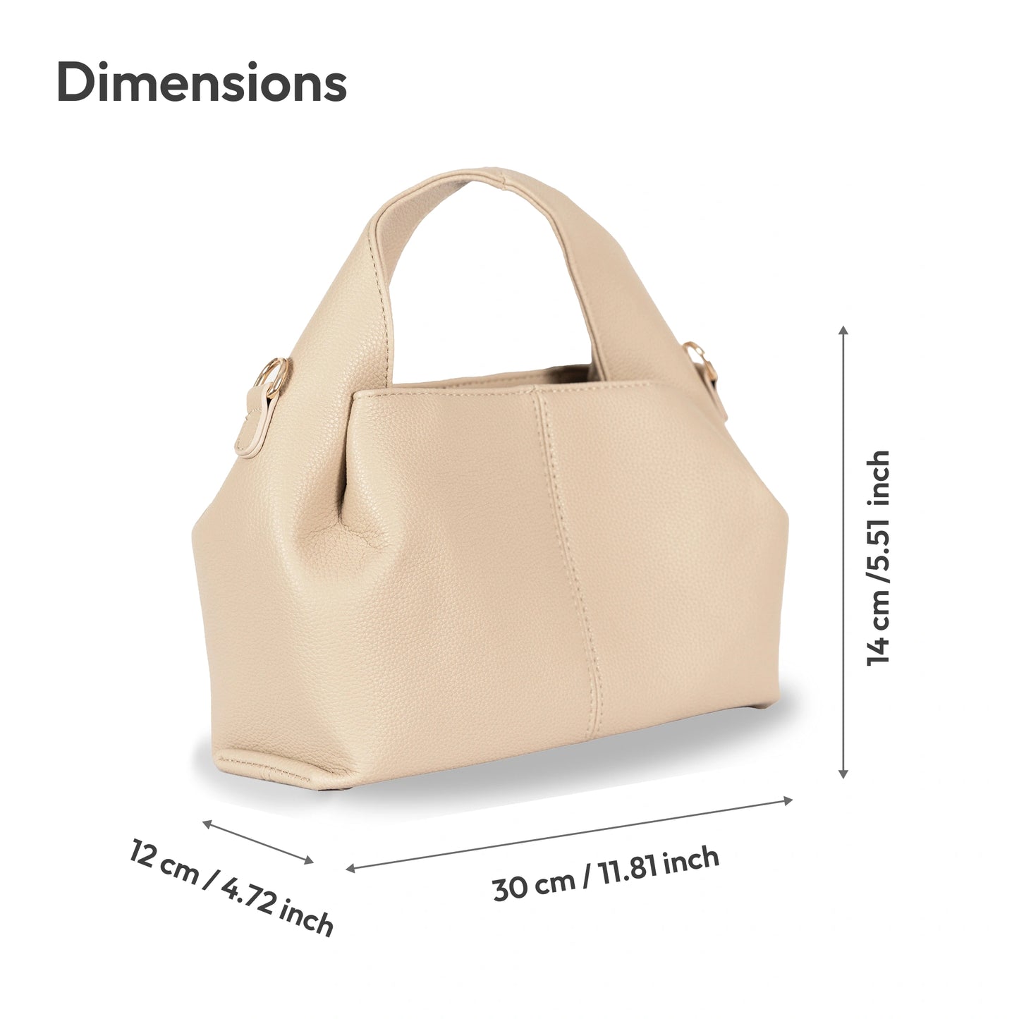 Unique Silhouette Faux Leather 2-in-1 Bag β Gold Accent Sling & Hand Carry