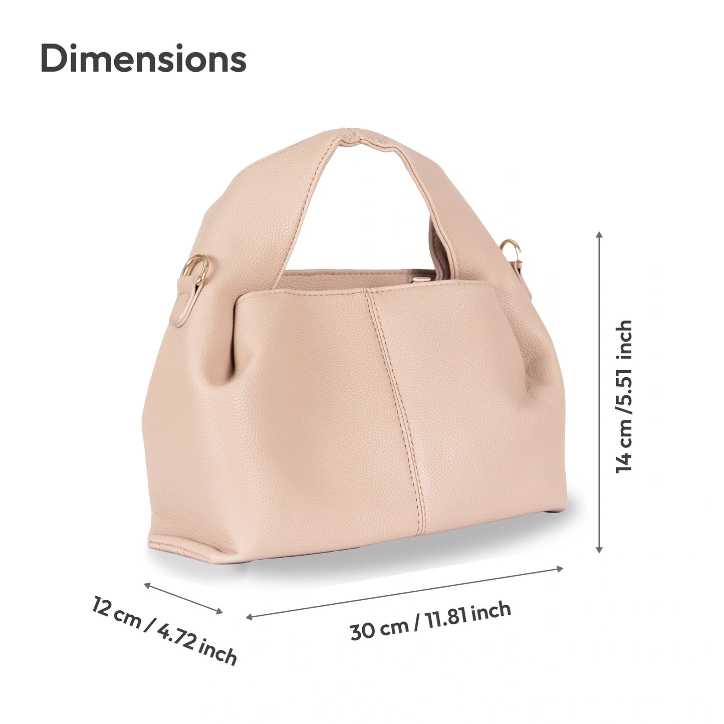 Unique Silhouette Faux Leather 2-in-1 Bag β Gold Accent Sling & Hand Carry