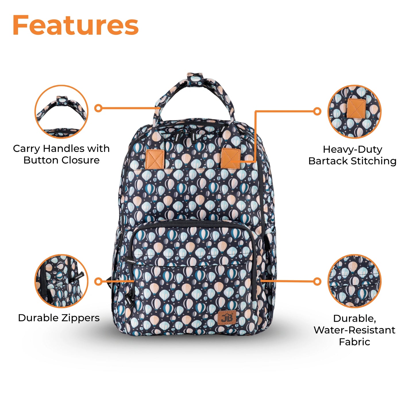 Diaper Bag Backpack - Lightweight, Durable, Travel-Friendly