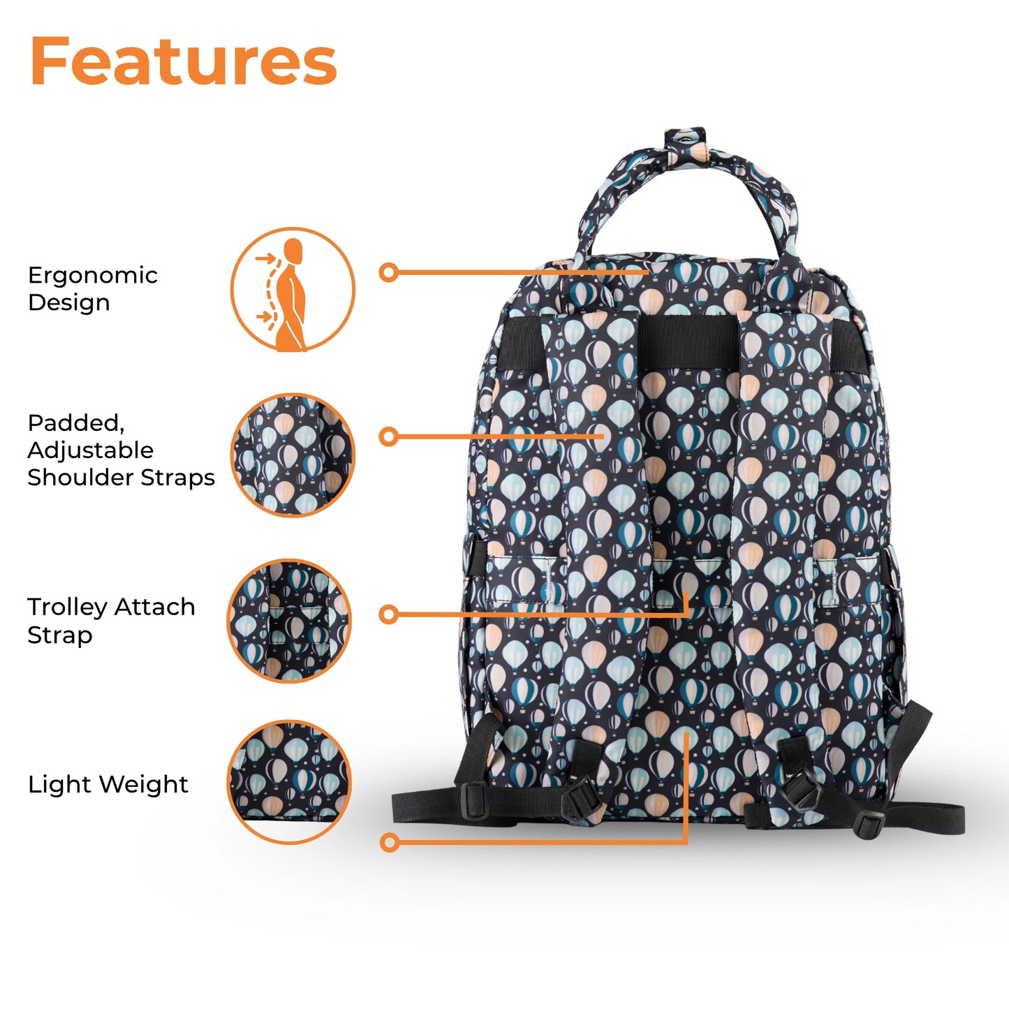 Diaper Bag Backpack - Lightweight, Durable, Travel-Friendly
