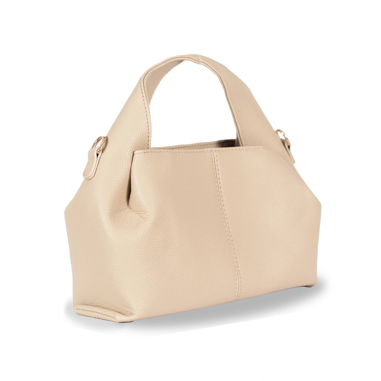 Unique Silhouette Faux Leather 2-in-1 Bag β Gold Accent Sling & Hand Carry