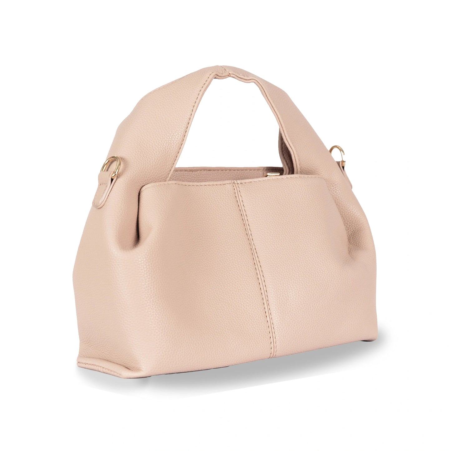 Unique Silhouette Faux Leather 2-in-1 Bag β Gold Accent Sling & Hand Carry