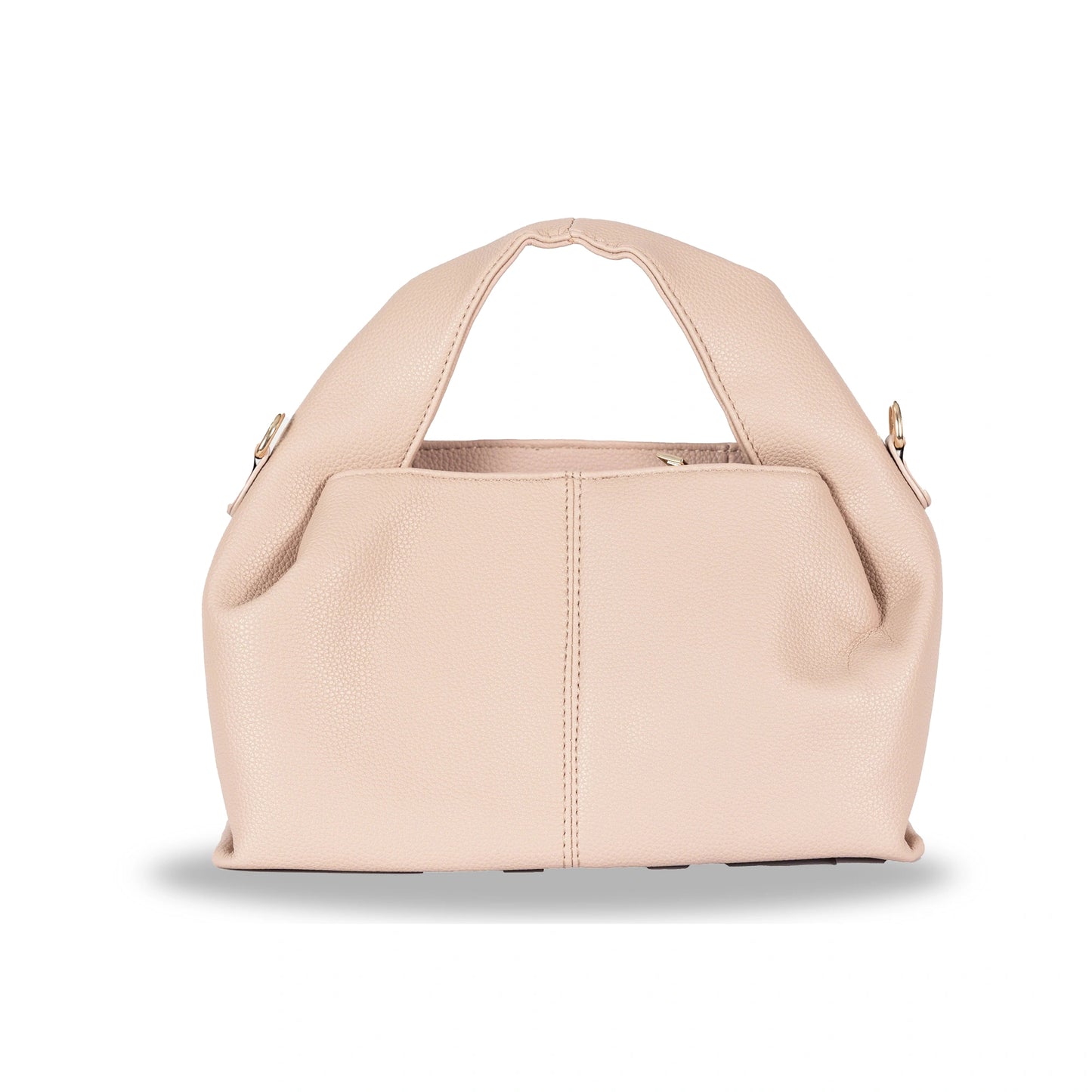 Unique Silhouette Faux Leather 2-in-1 Bag β Gold Accent Sling & Hand Carry