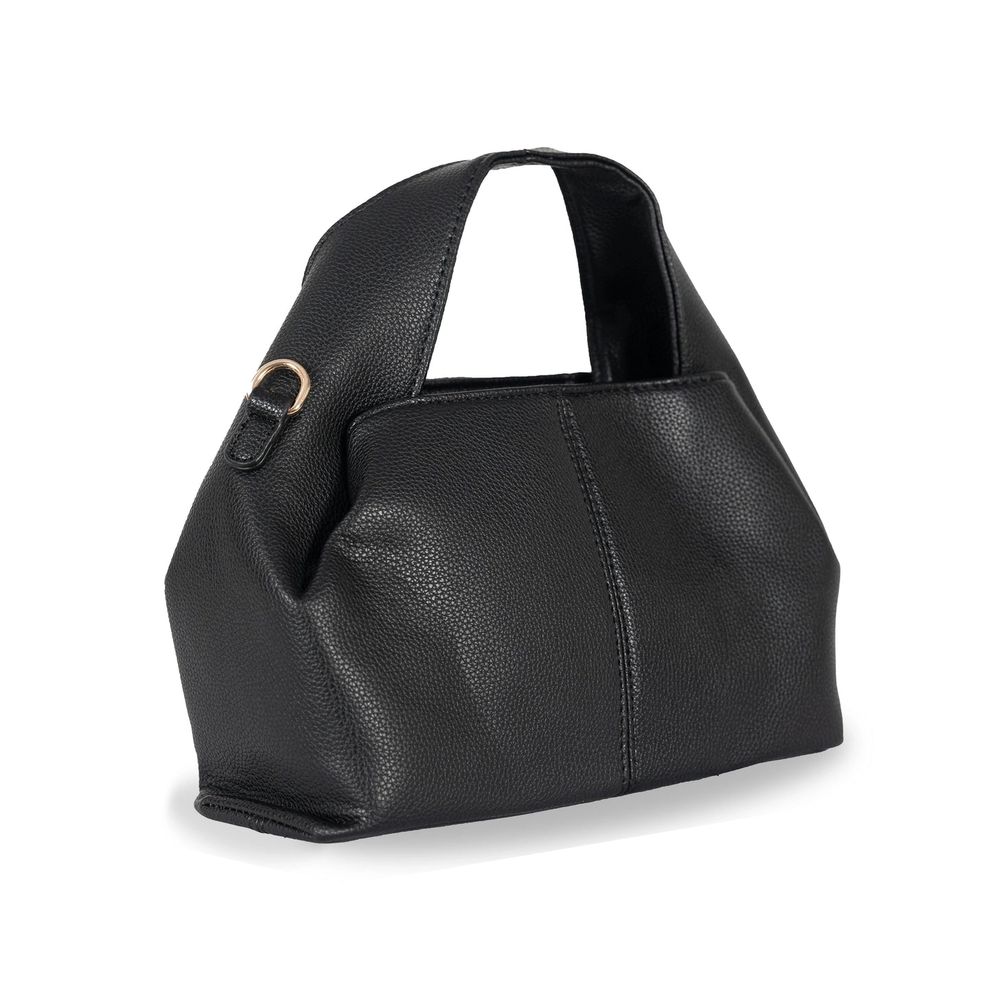 Unique Silhouette Faux Leather 2-in-1 Bag β Gold Accent Sling & Hand Carry
