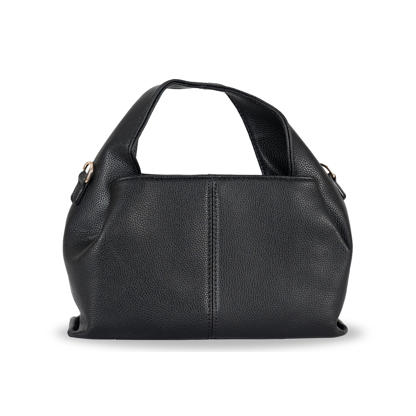 Unique Silhouette Faux Leather 2-in-1 Bag β Gold Accent Sling & Hand Carry
