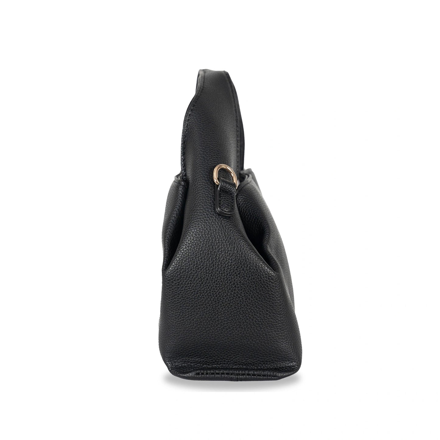 Unique Silhouette Faux Leather 2-in-1 Bag β Gold Accent Sling & Hand Carry
