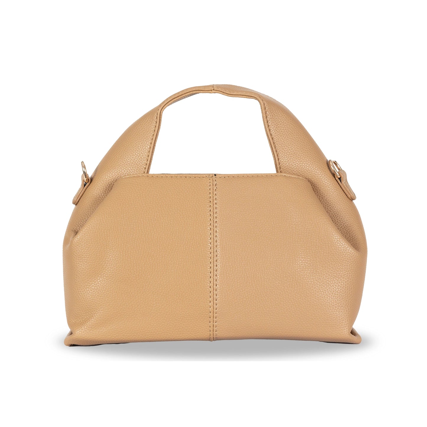 Unique Silhouette Faux Leather 2-in-1 Bag β Gold Accent Sling & Hand Carry