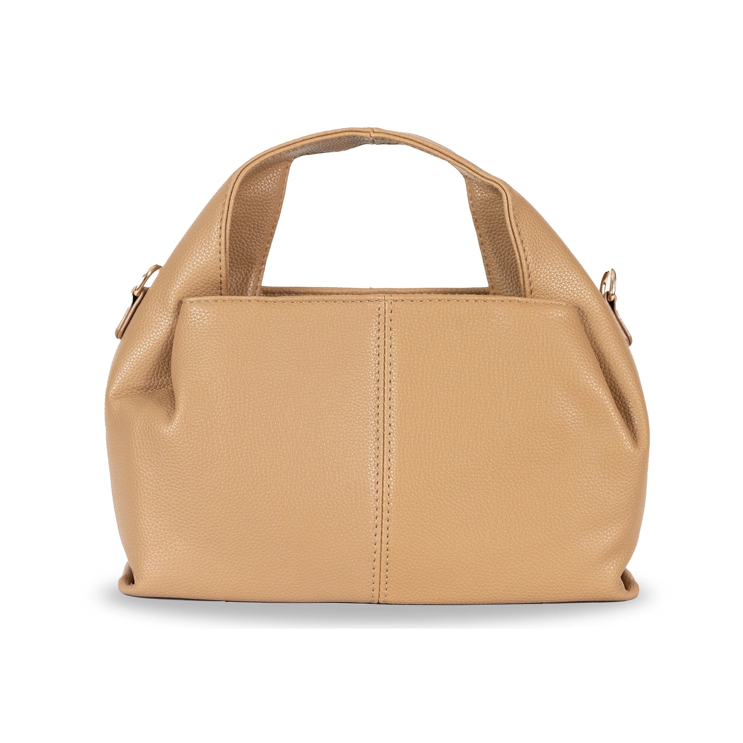 Unique Silhouette Faux Leather 2-in-1 Bag β Gold Accent Sling & Hand Carry
