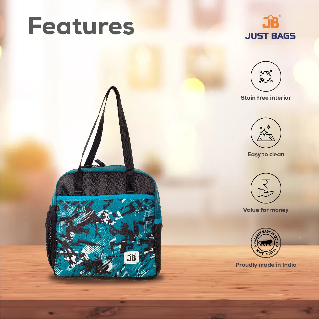 JUSTBAGS Taste-Trekker 8L Insulated Lunch Bag with Bottle Holder
