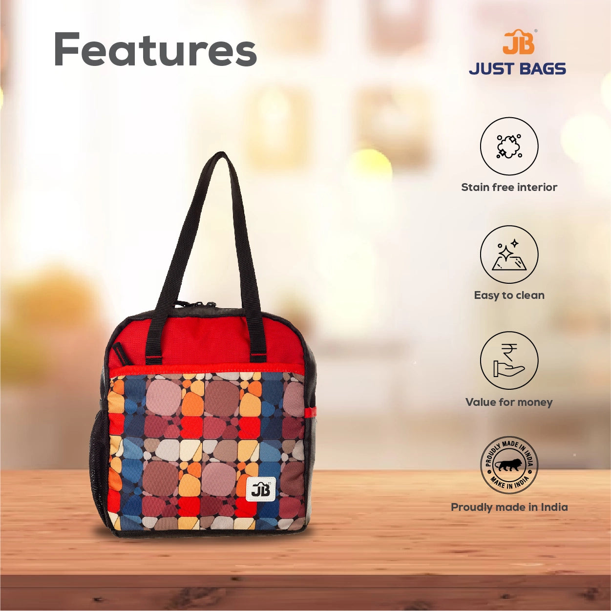 JUSTBAGS Taste-Trekker 8L Insulated Lunch Bag with Bottle Holder