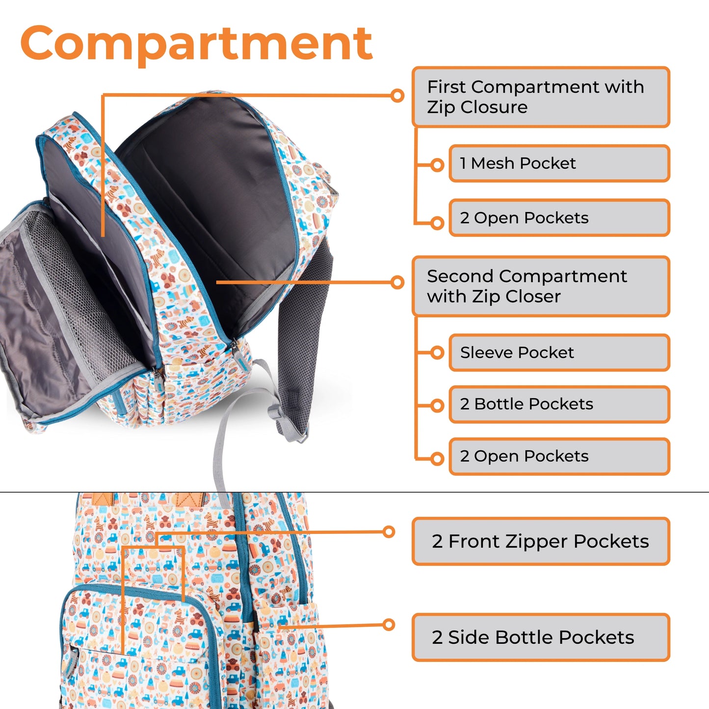 Diaper Bag Backpack - Lightweight, Durable, Travel-Friendly