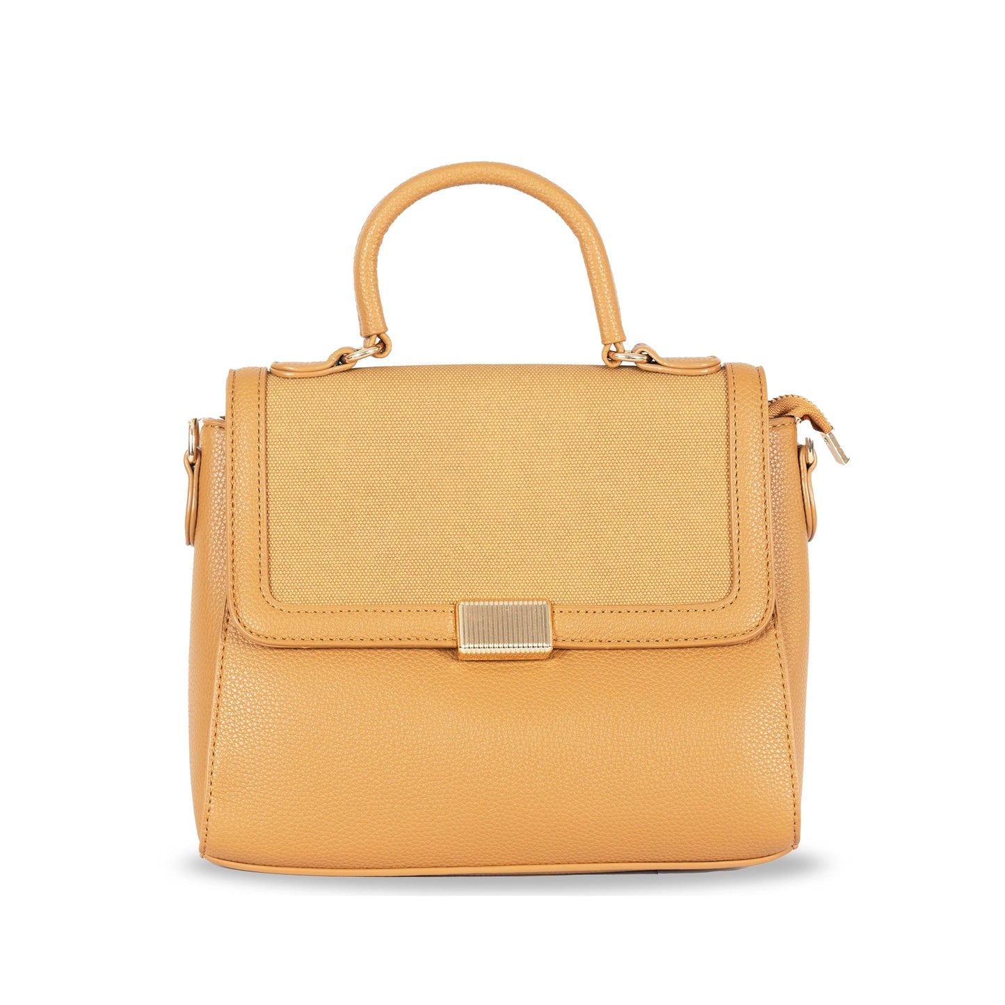 Faux Leather Convertible Handbag & Sling β Chic Design with Magnetic Closure & Gold Accents