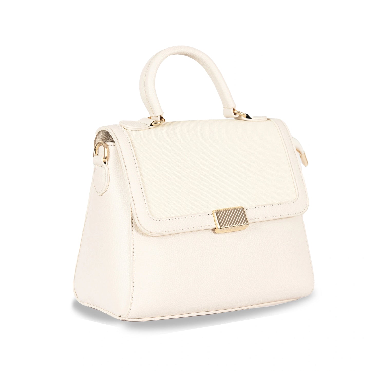 Faux Leather Convertible Handbag & Sling β Chic Design with Magnetic Closure & Gold Accents