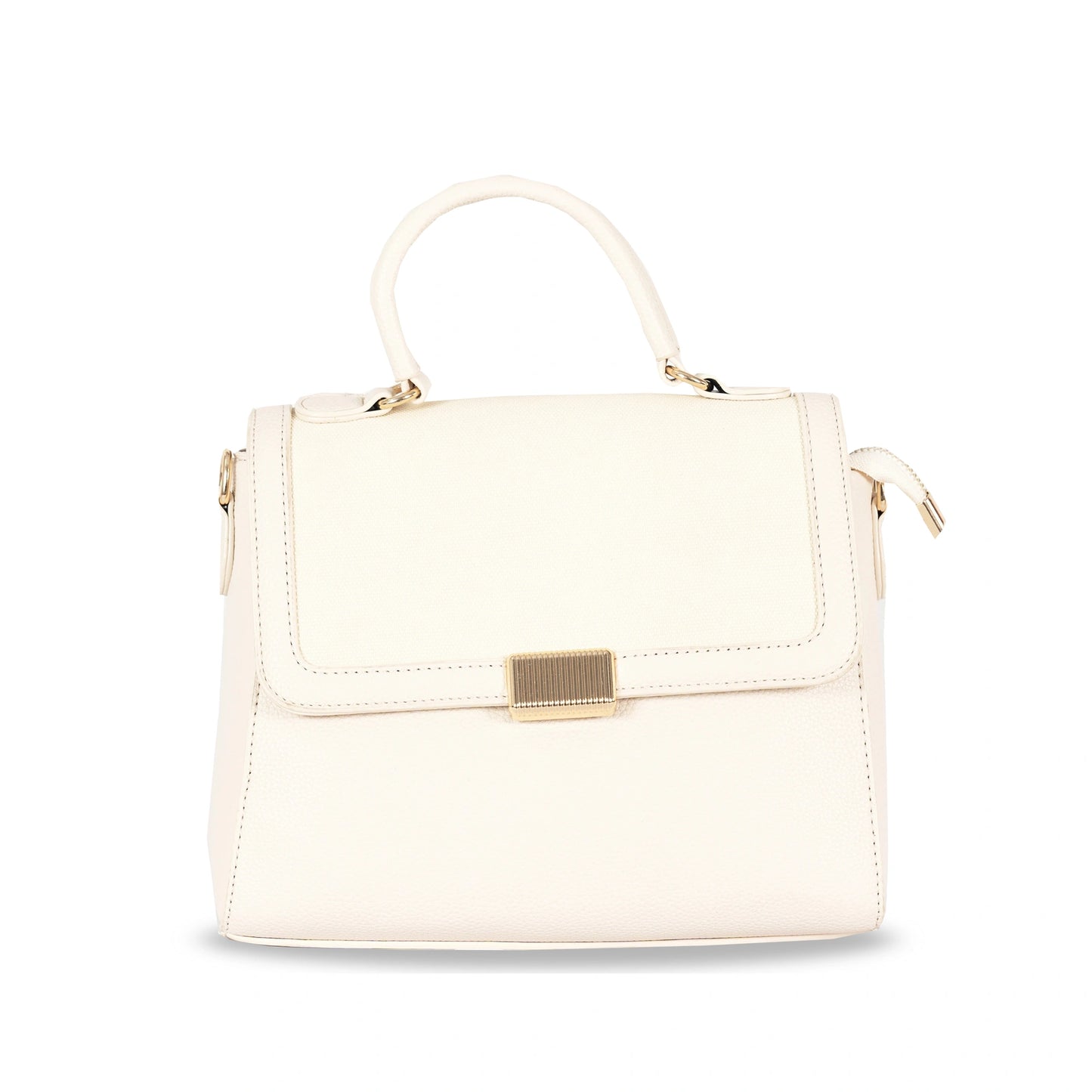 Faux Leather Convertible Handbag & Sling β Chic Design with Magnetic Closure & Gold Accents