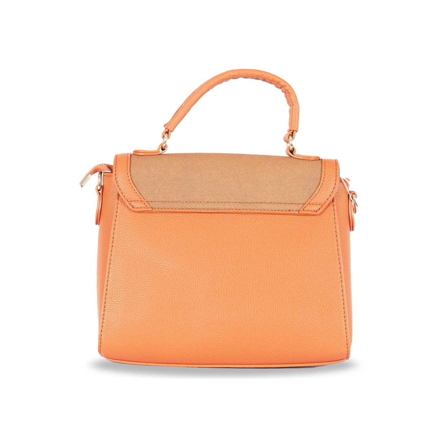 Faux Leather Convertible Handbag & Sling β Chic Design with Magnetic Closure & Gold Accents