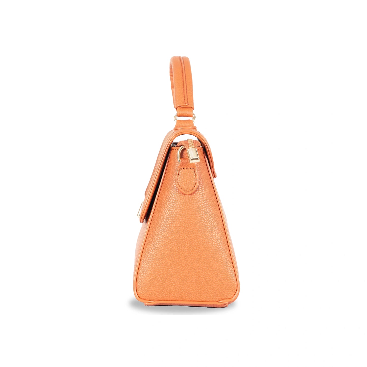 Faux Leather Convertible Handbag & Sling β Chic Design with Magnetic Closure & Gold Accents